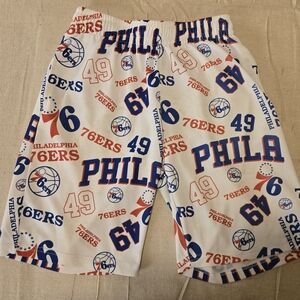 NBA Philadelphia 76ers Kids XL Basketball Shorts White Red Blue